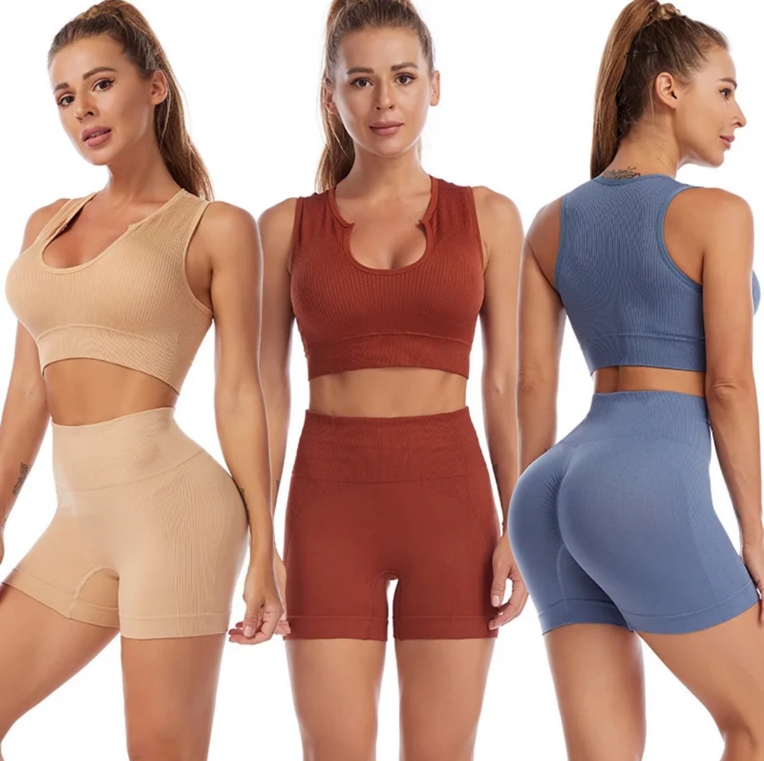 Ensemble sportif femme - Top et short de sport bleu