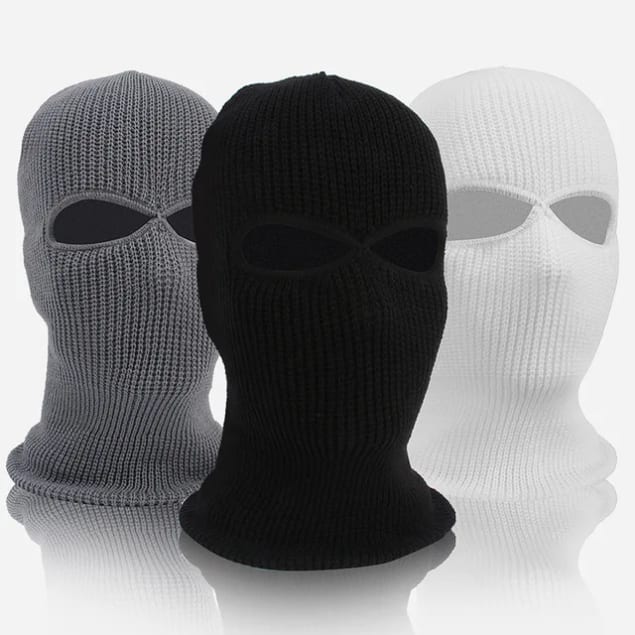 Lot de 3 cagoules tricotées - Noir, Gris, Blanc