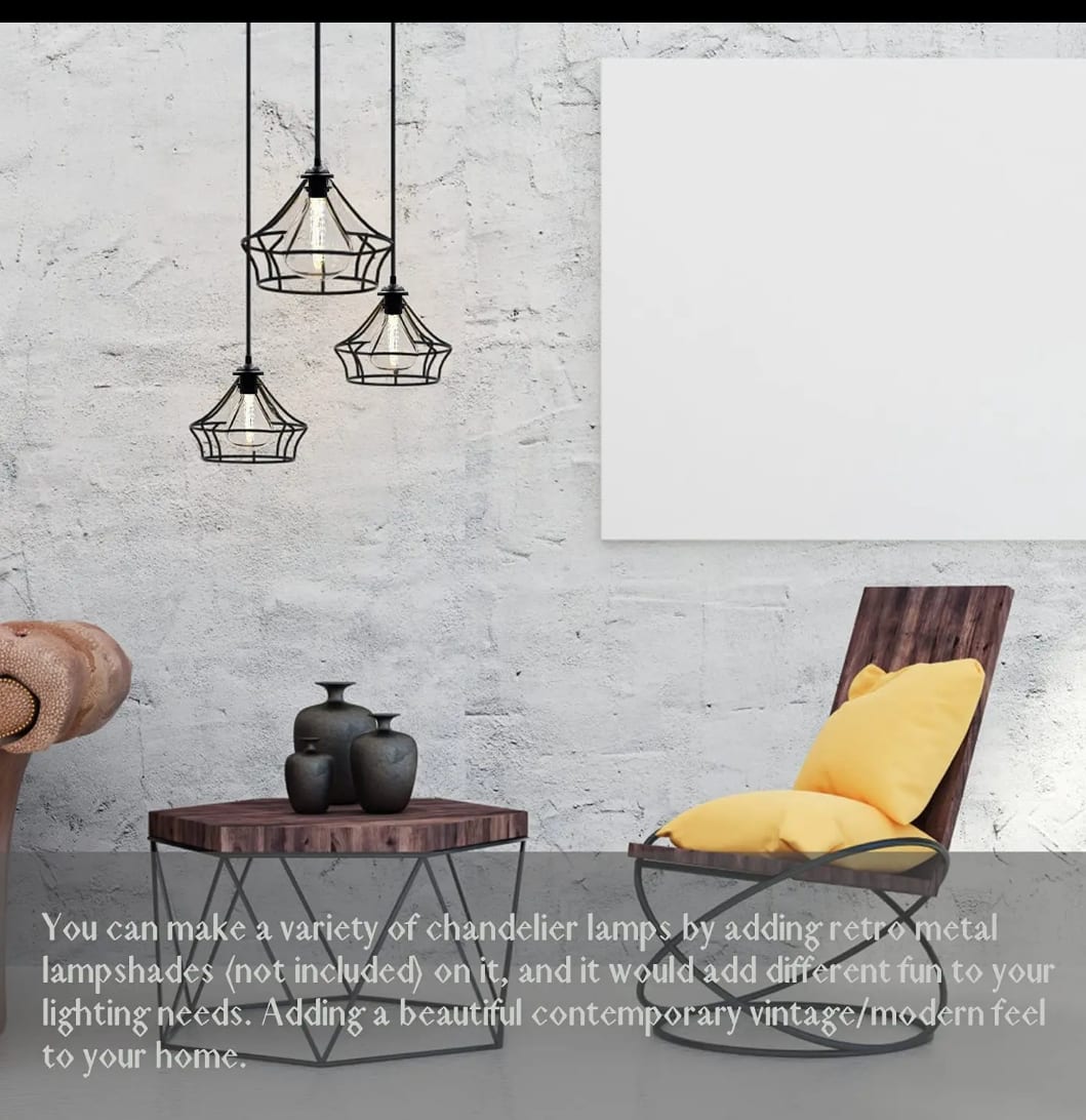 Suspension luminaire design noir - Lot de 3 lampes pendantes