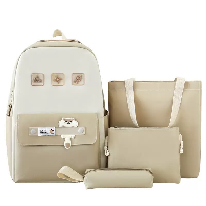Set complet sac à dos + trousse + sac à bandoulière violet