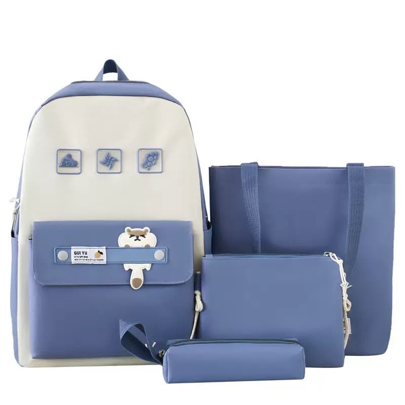 Set complet sac à dos + trousse + sac à bandoulière violet