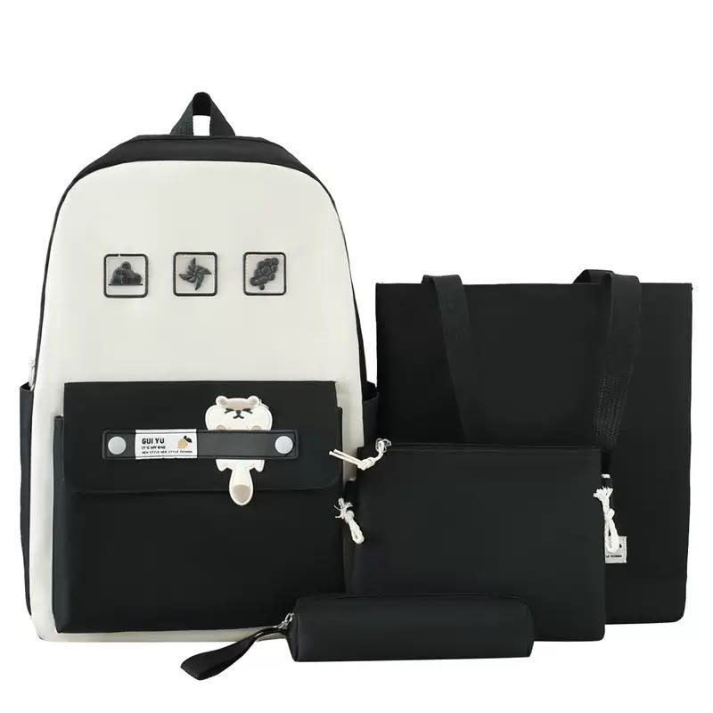 Set complet sac à dos + trousse + sac à bandoulière violet