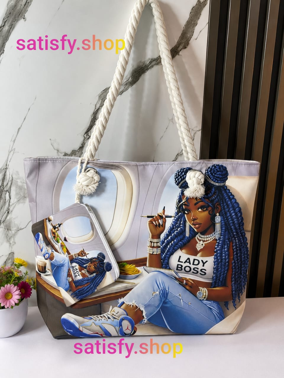 Sac à main Lady Boss - Design tendance avec cordes blanches