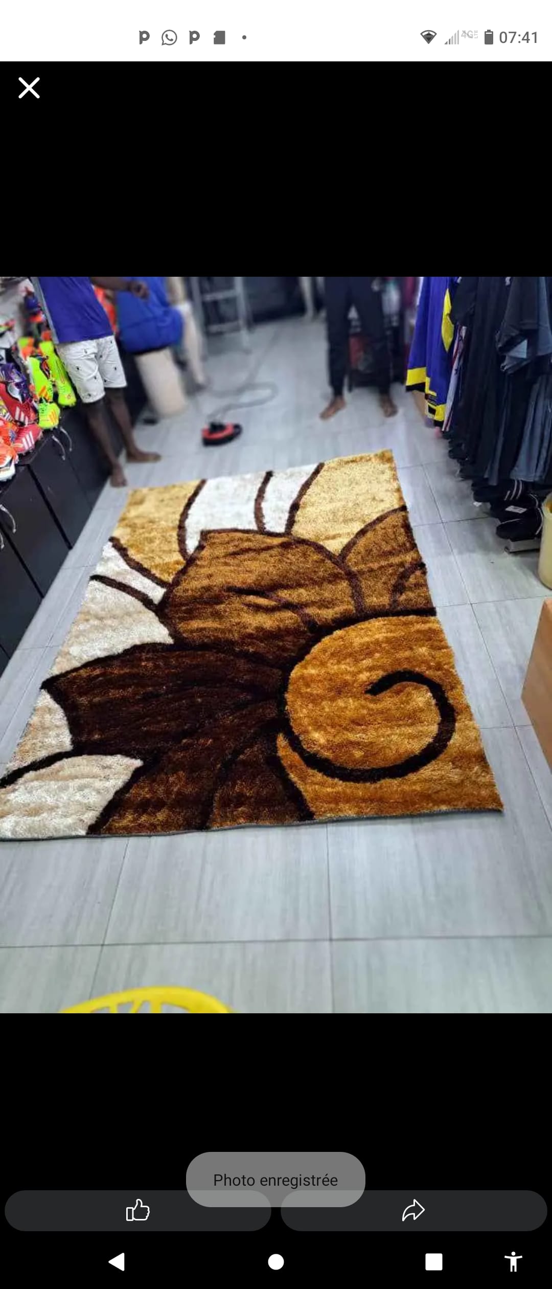 Tapis décoratif motif lion marron et beige