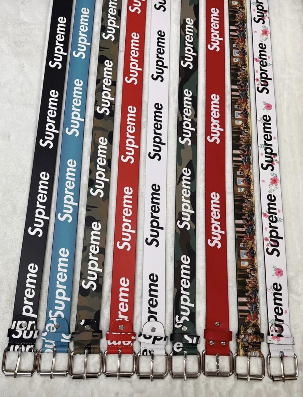 Lot de 4 ceintures Supreme tendance