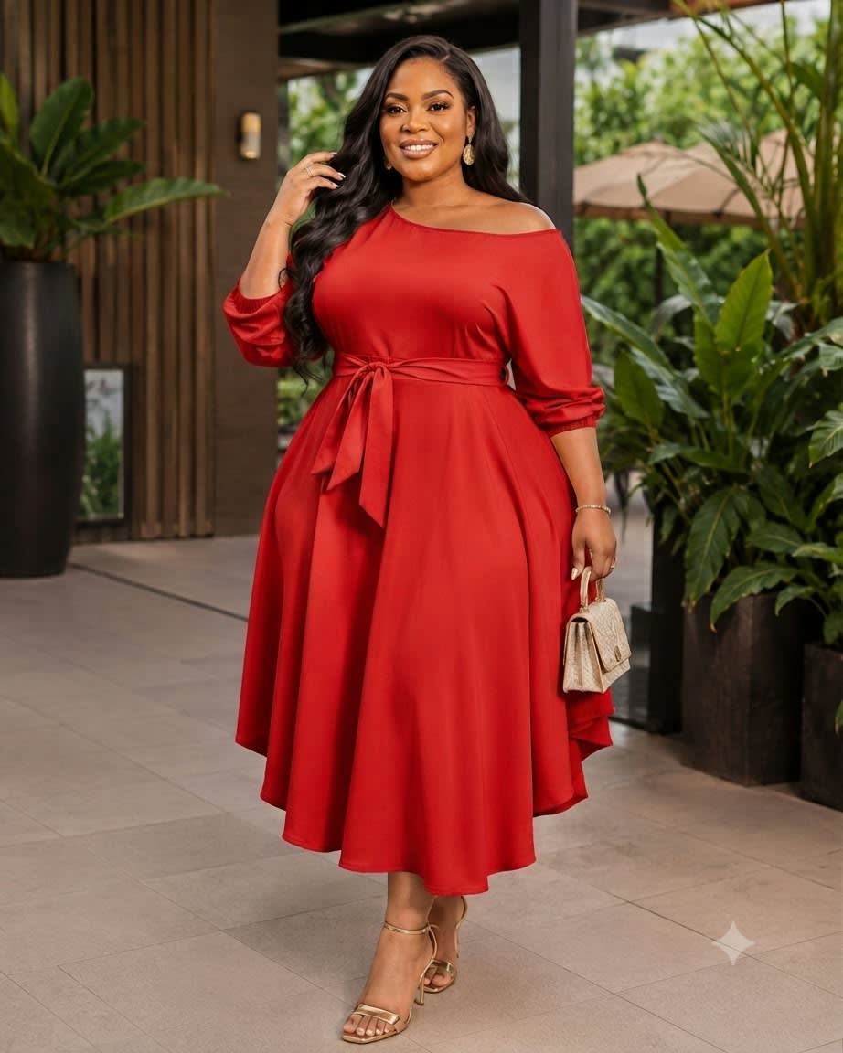 Robe élégante trapèze avec ceinture - Plusieurs coloris