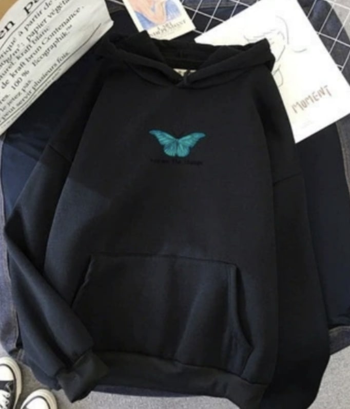 Sweat à capuche papillon 'Become the change' - Unisexe