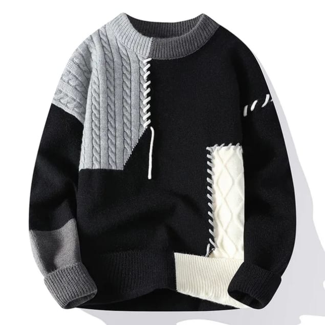 Pull coloré patchwork tendance - Plusieurs coloris disponibles
