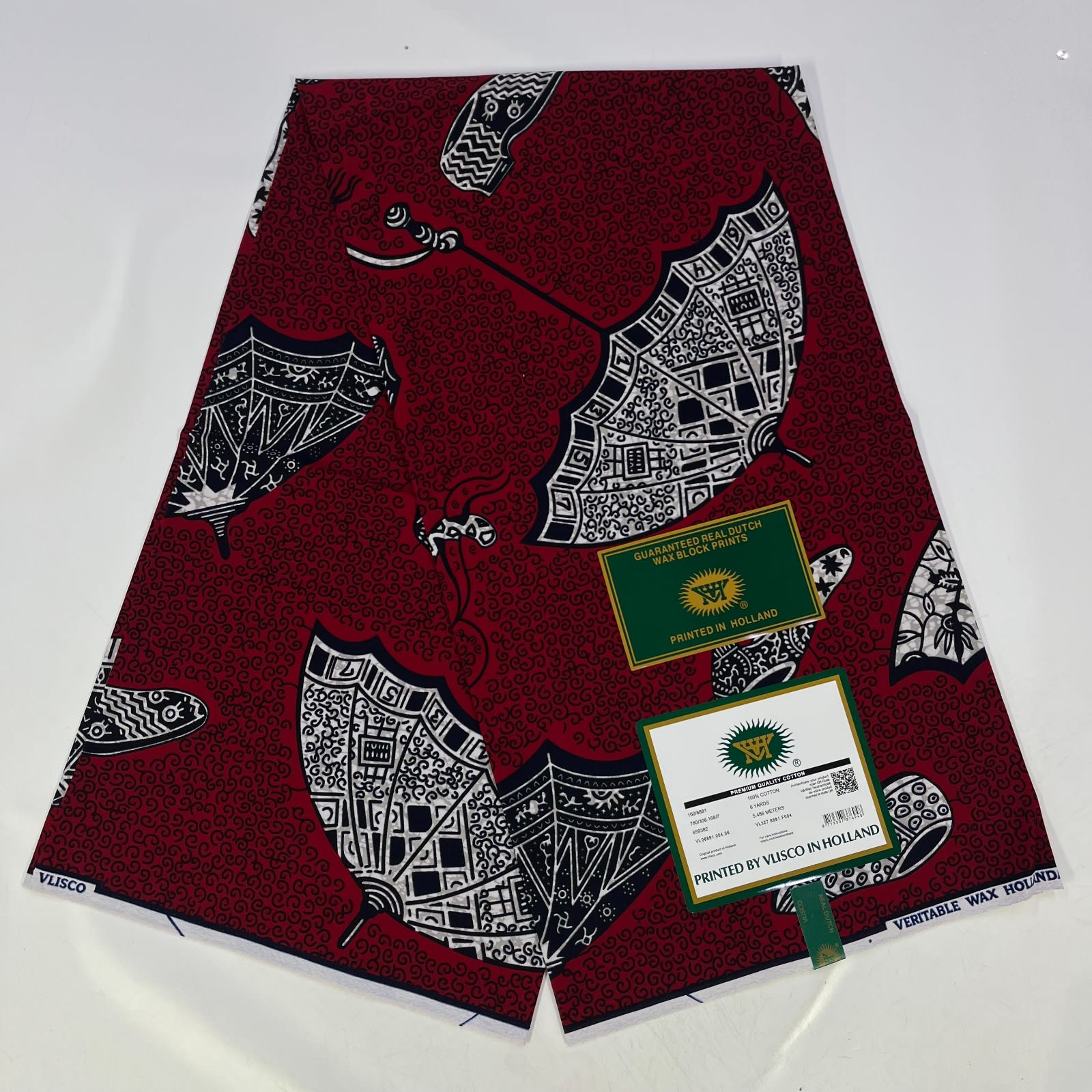 Lot de 4 tissus wax authentiques motifs variés - Pagne premium