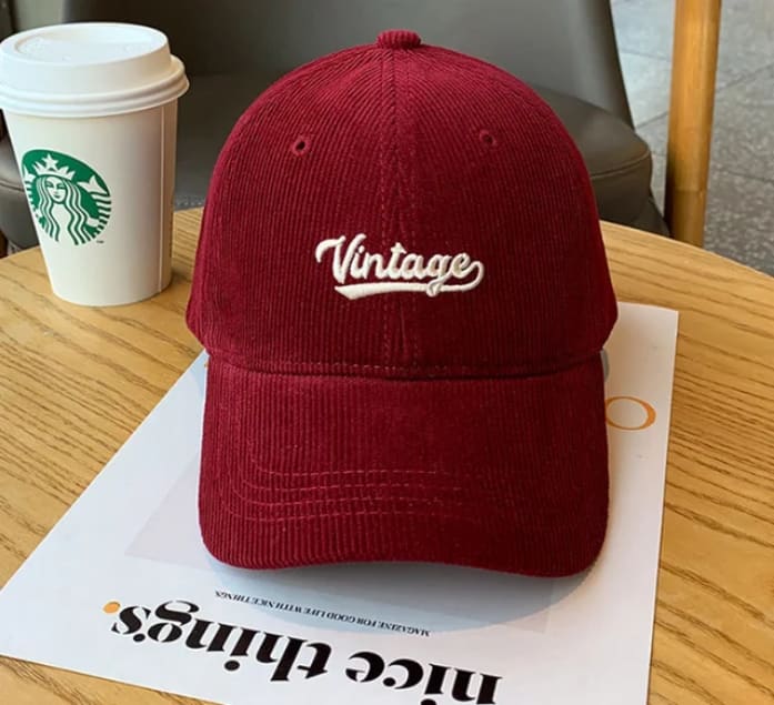 Lot de casquettes Vintage en velours côtelé - Plusieurs couleurs
