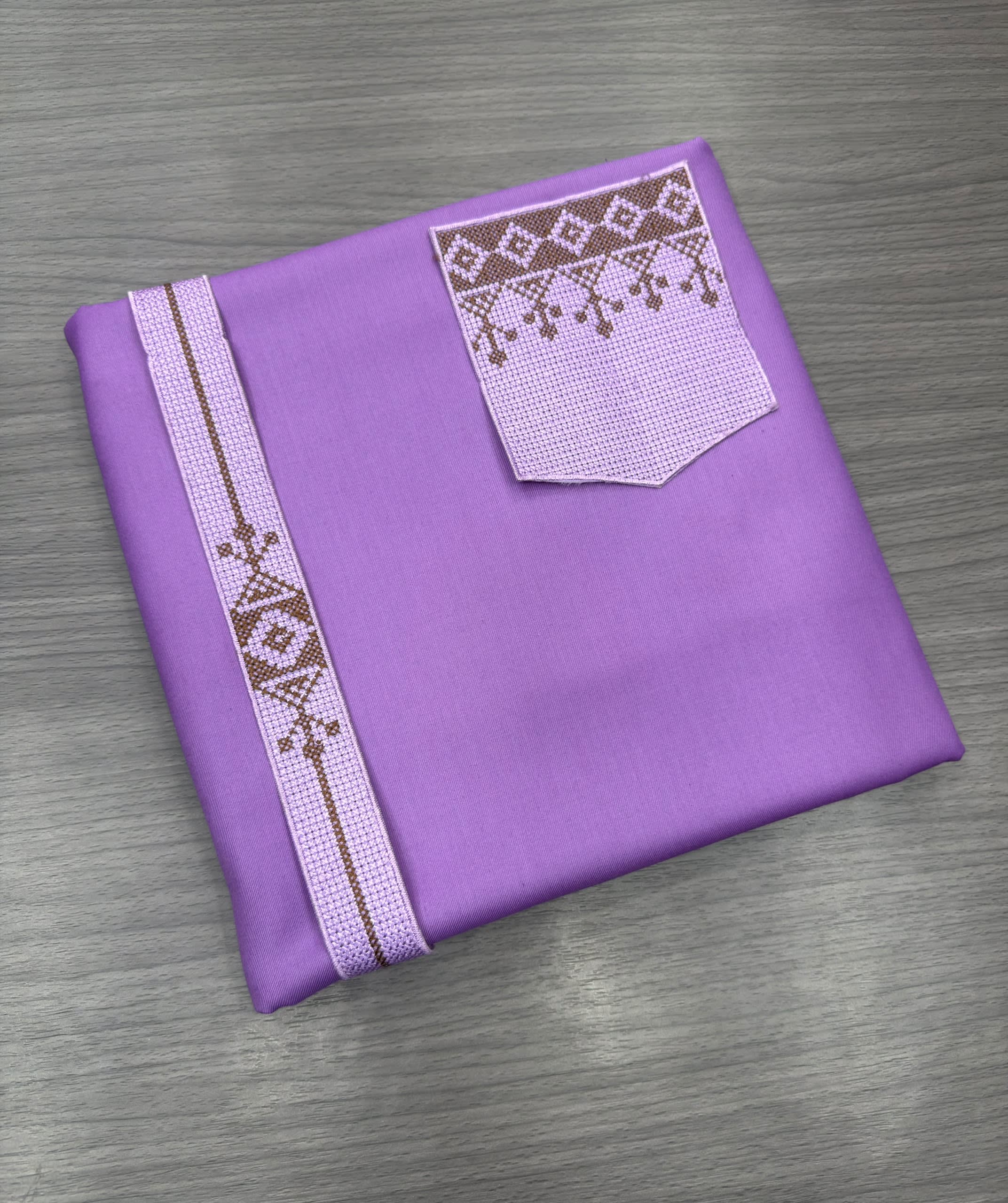 Lot de 3 Mouchoirs de poche brodés - Violet, Noir, Bleu ciel