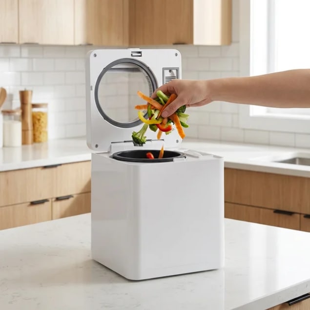 Composteur de cuisine électrique automatique blanc