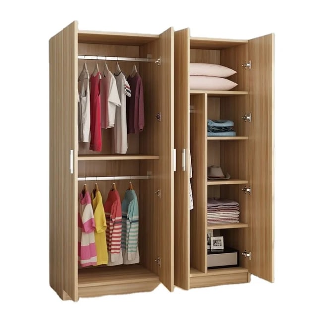 Armoire de rangement spacieuse 2 portes avec penderie et étagères
