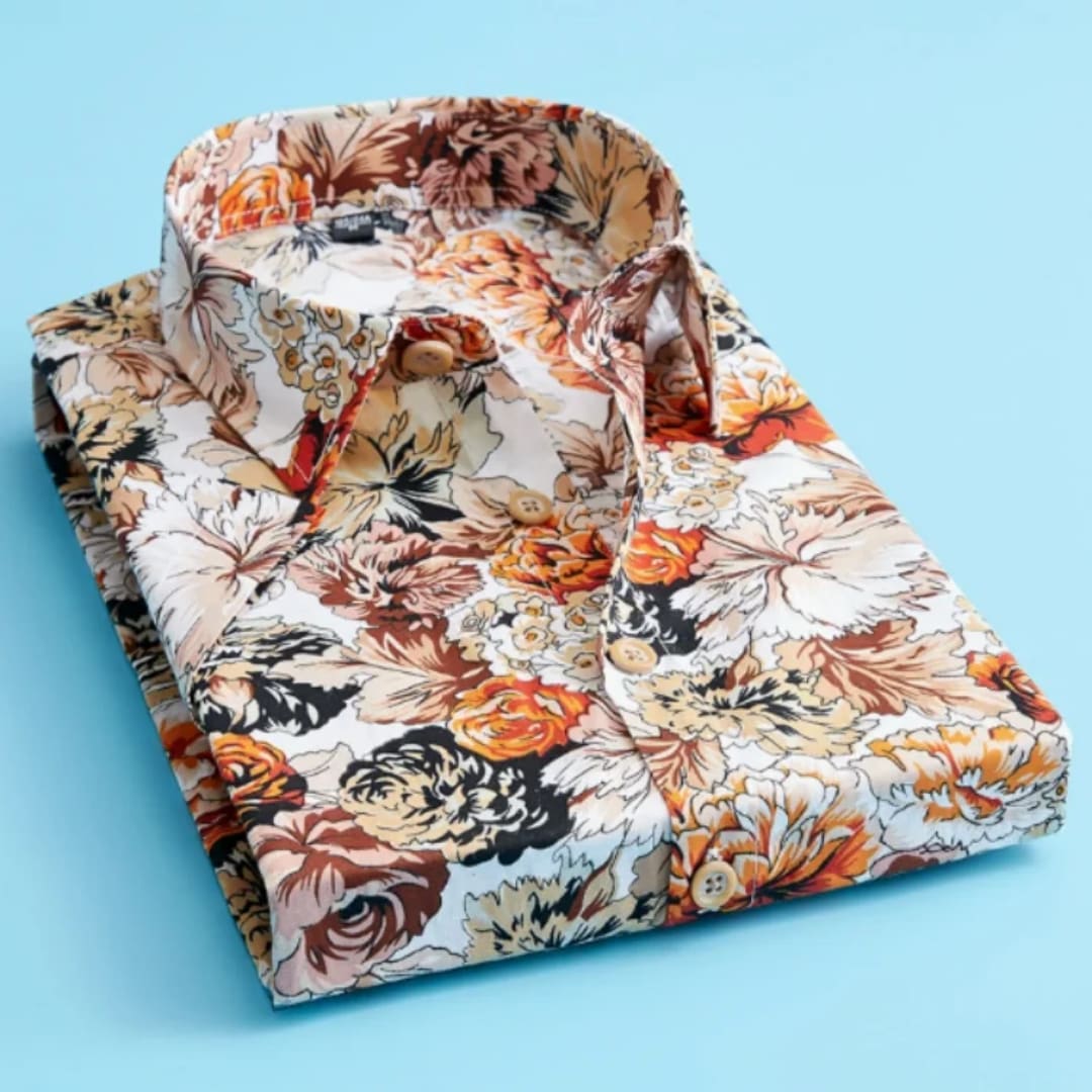 Chemise homme motif floral baroque - 2 coloris disponibles
