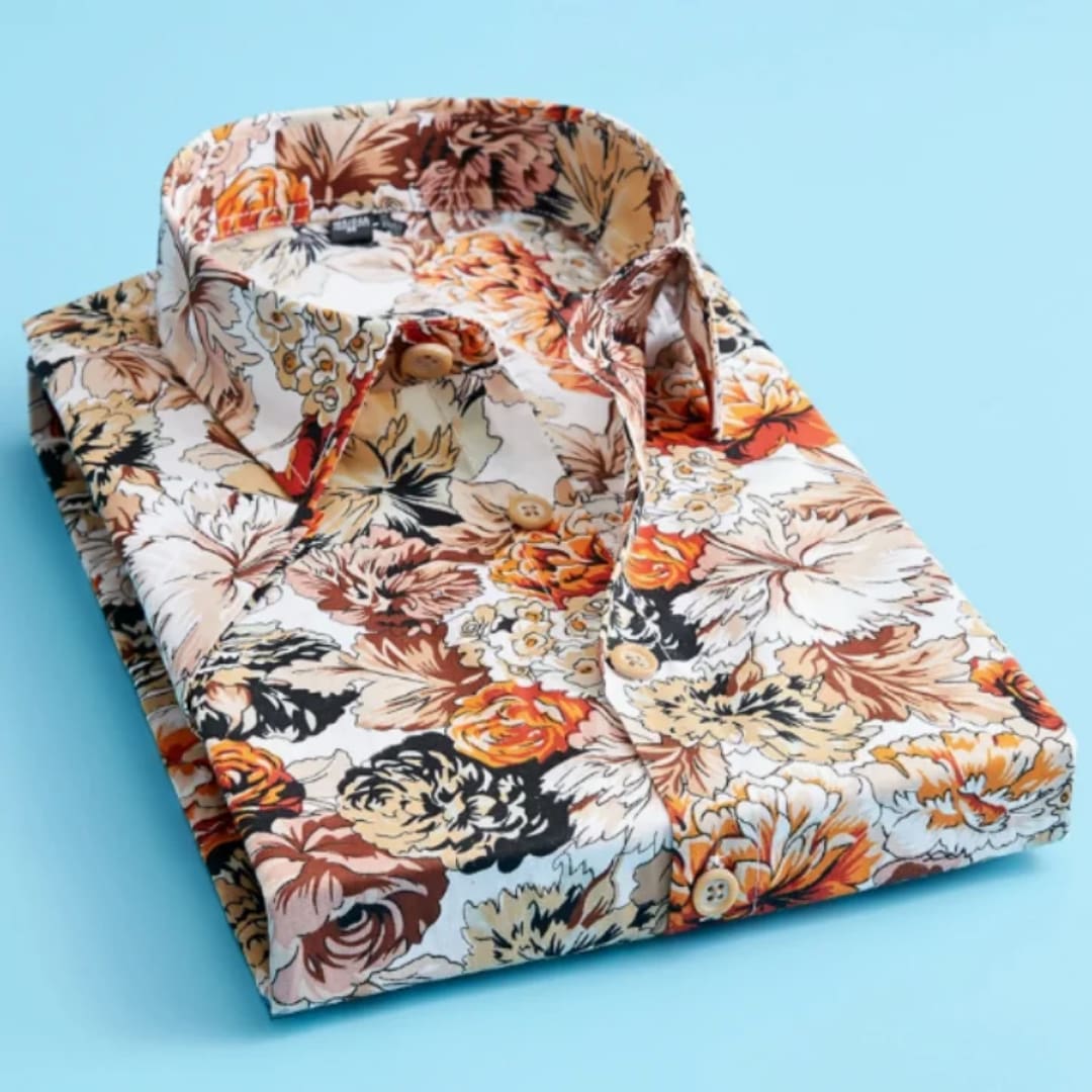 Chemise homme motif floral baroque - 2 coloris disponibles