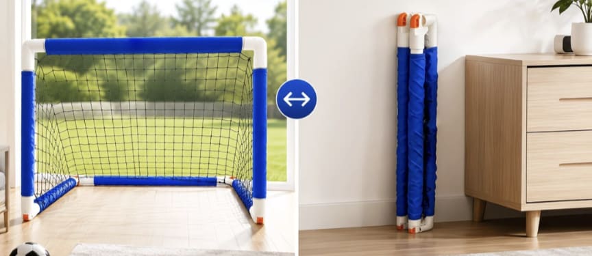 But de football portable MOZURU 90x60cm - Pliable et facile à transporter