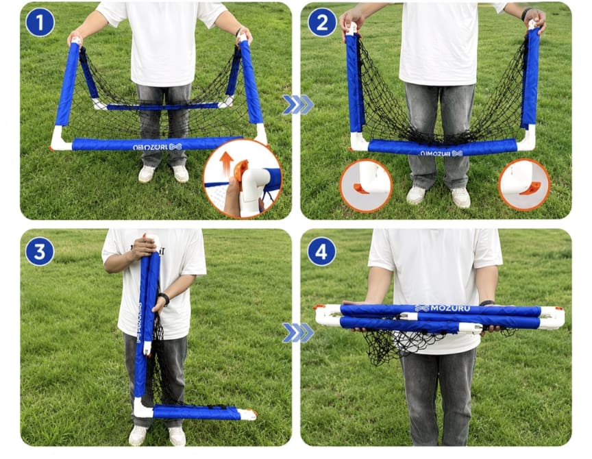 But de football portable MOZURU 90x60cm - Pliable et facile à transporter