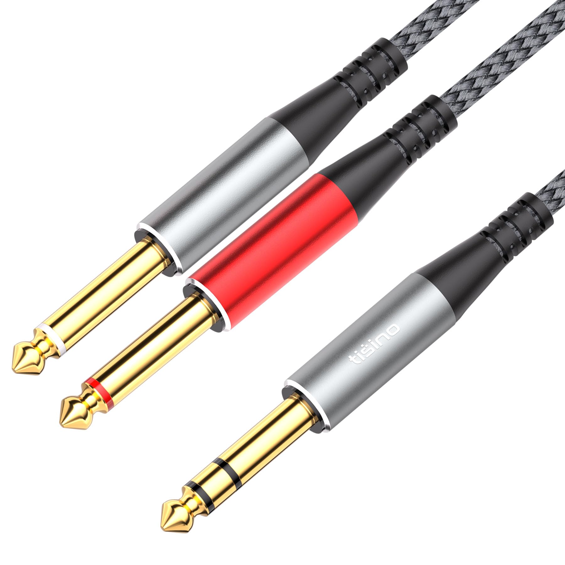 Câble audio Y jack 6,35mm stéréo vers 2x jack 6,35mm - Nylon tressé premium