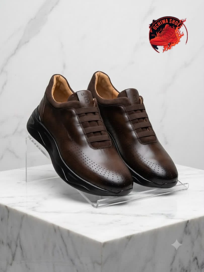 Chaussures Oxford Cuir Marron - Semelle Blanche Confortable