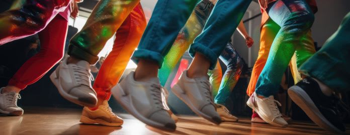 Pieds de personnes en train de danser - Vacances Bleues
