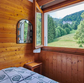 A window on greenery at the Chalets du Prariand