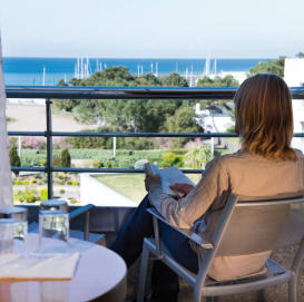 Balcon vue mer, chambre familiale du club les Jardins de l'Atlantique***