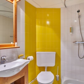 Bathroom of a room in the Chalets du Prariand