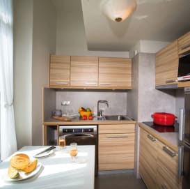 Kitchen of a sea side Flat, Le Méditerranée residence