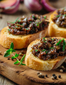 Tartines de tapenade d'olives noires