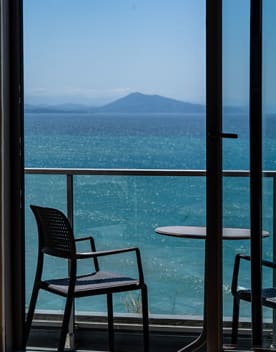 Vue mer depuis le balcon d'un appartement de la résidence Le Grand Large - Biarritz