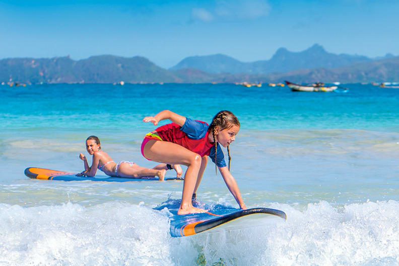 Surfing on Hendaye beach