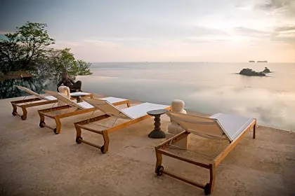 Pacific ocean view from terrace at Casa Chameleon, Guanacaste