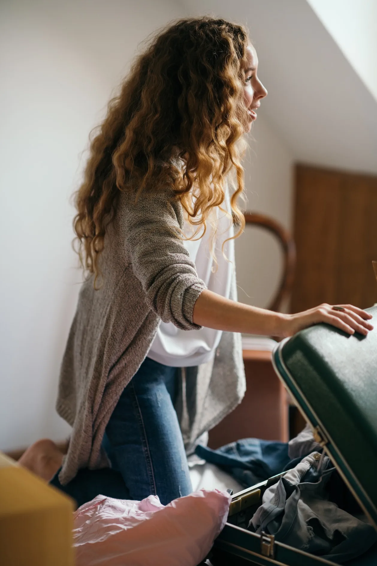 woman packing