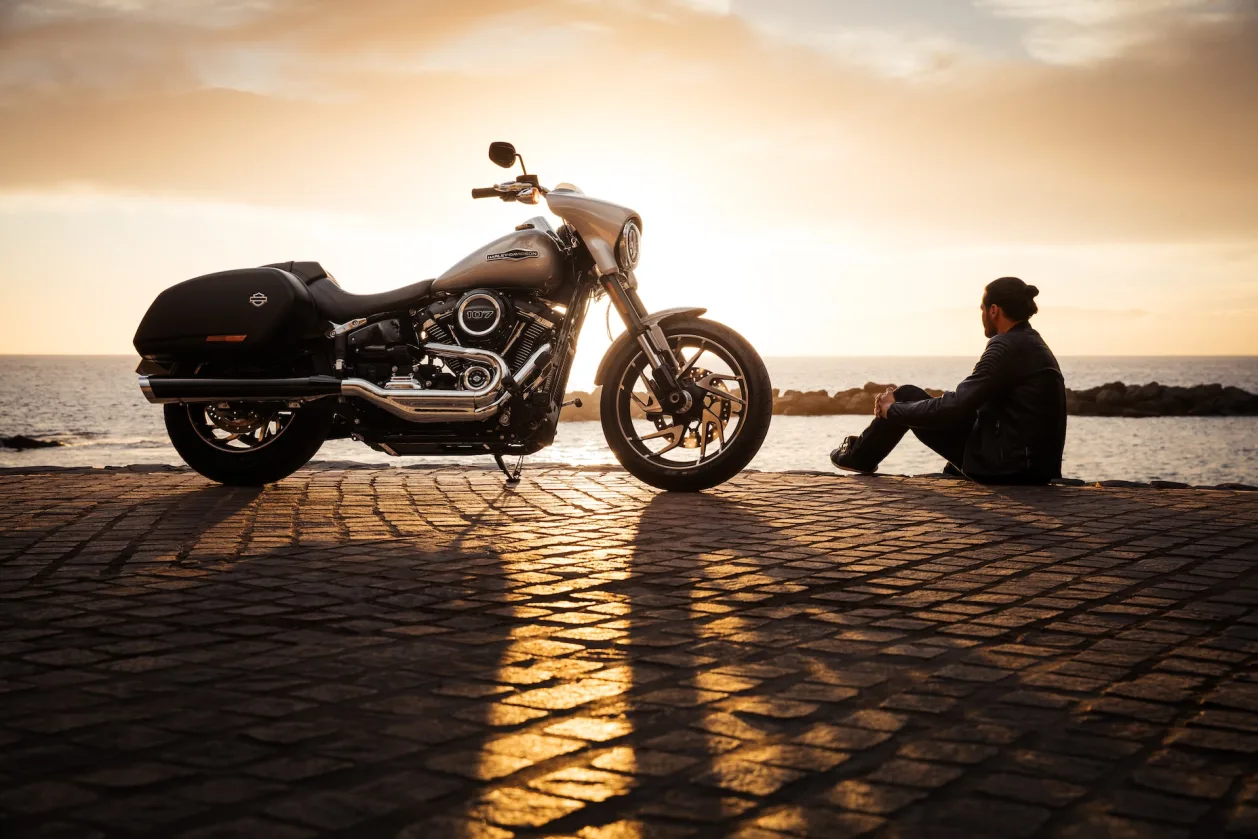 travel therapy man and his harley-davidson