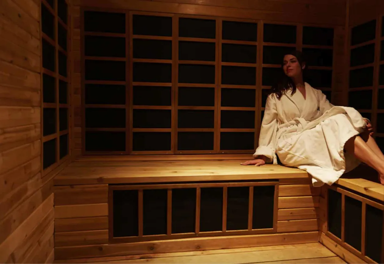 Le Germain Calgary woman in sauna