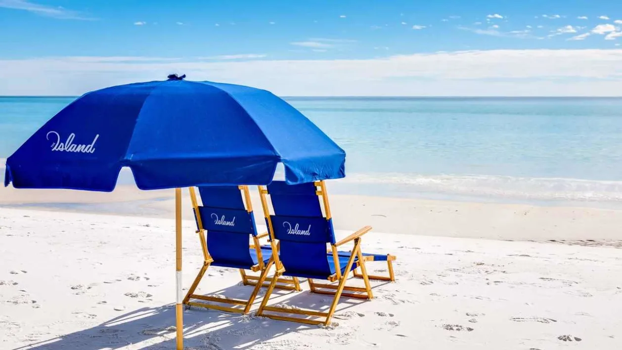 Beach chairs at The Island Resort