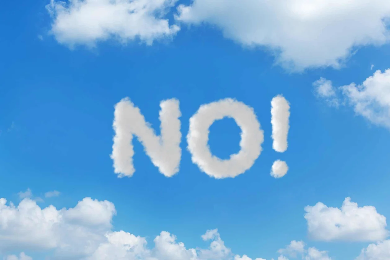 Just say no - clouds text in the sky message