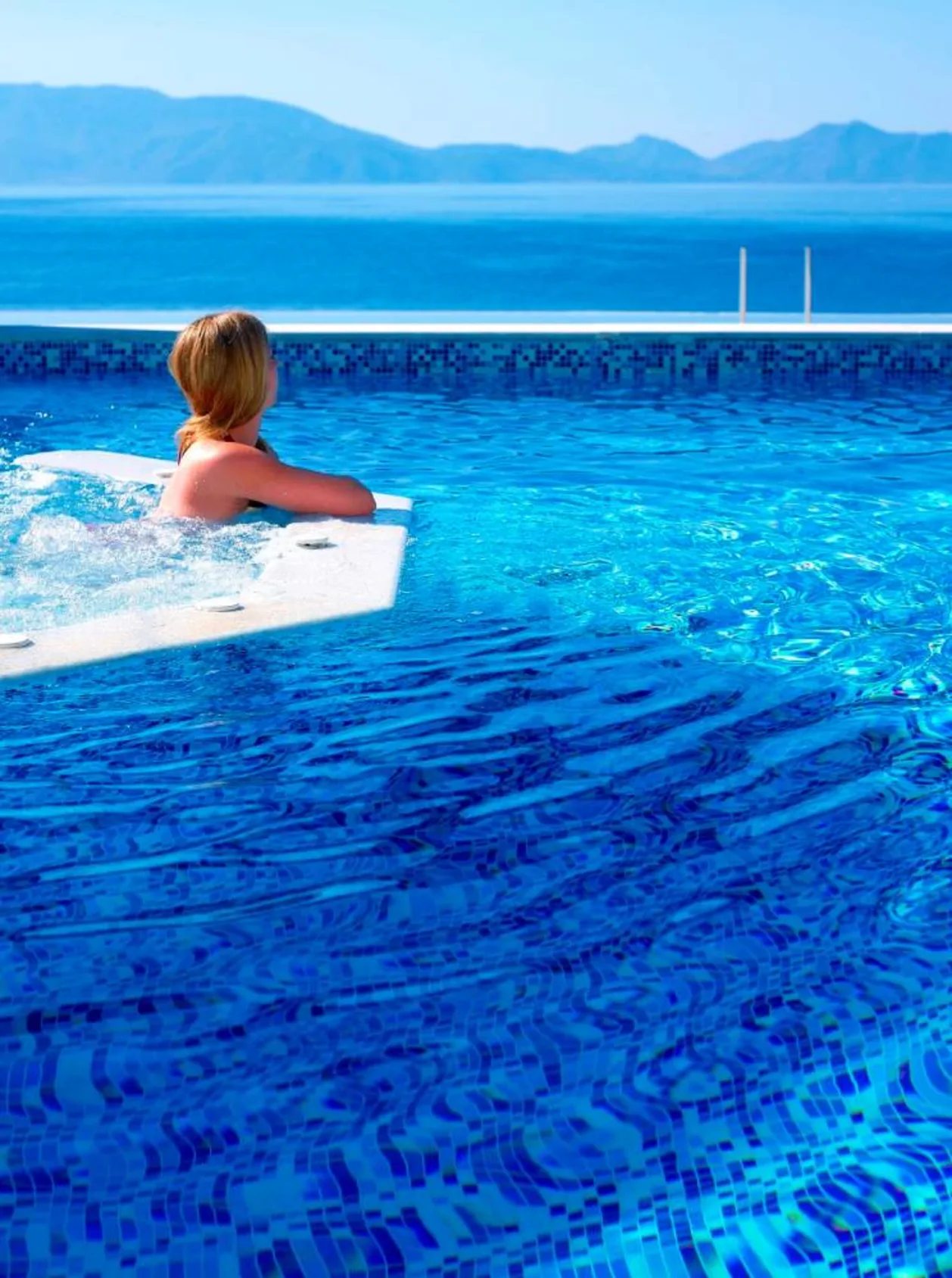 Michelangelo Resort in Greece pool with a view