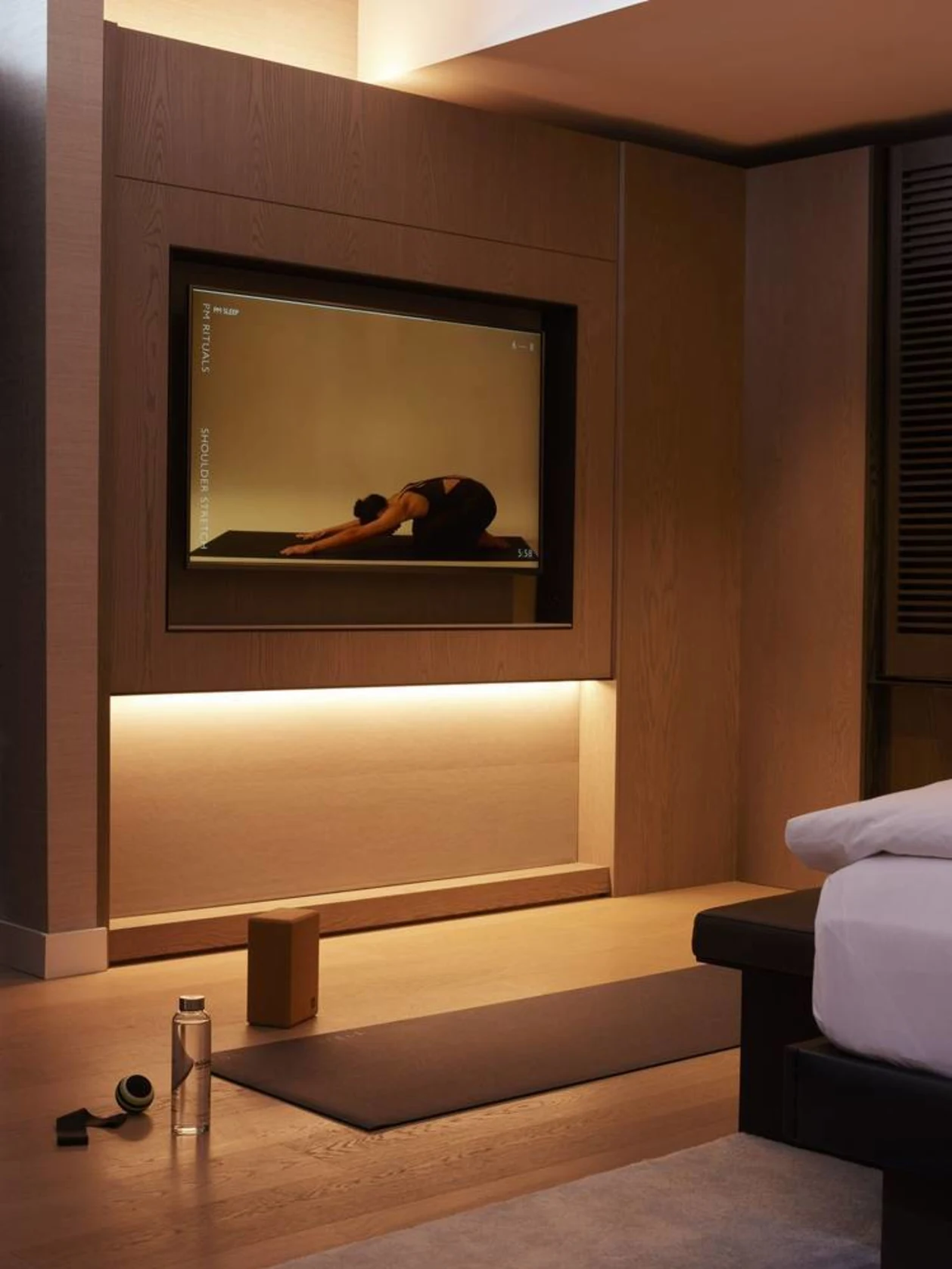 In-room yoga at Equinox Hotel NYC