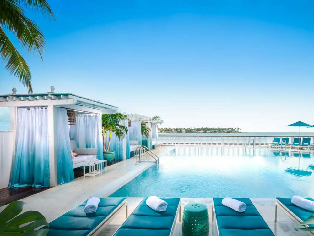 Pool and cabanas at Ocean Key Resort & Spa