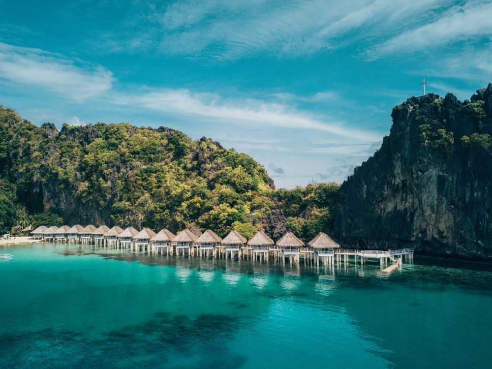 Dupe destination of overwater bungalows in Palawan, Philippines