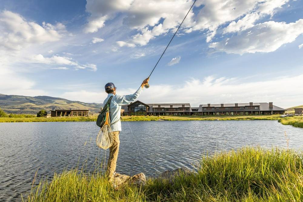 Fly fishing at Sage Lodge Big Sky Montana hotel