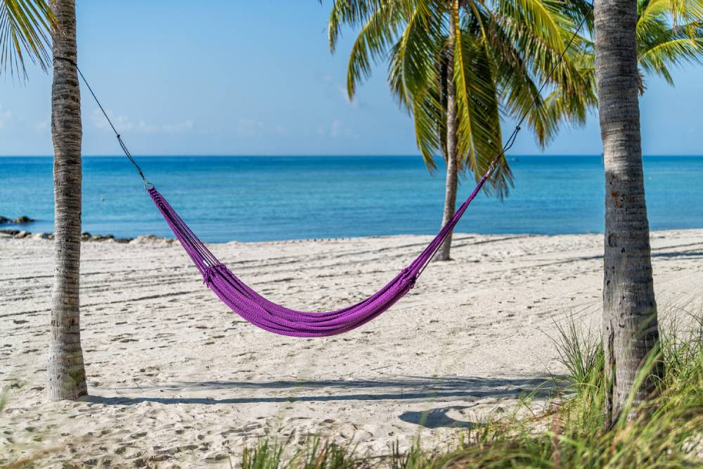 Purple hammock on Smathers Beach Key West