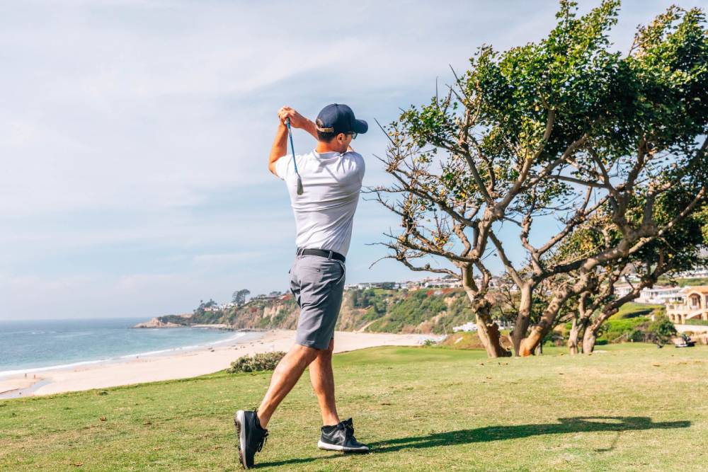 Golfer at Monach Beach course