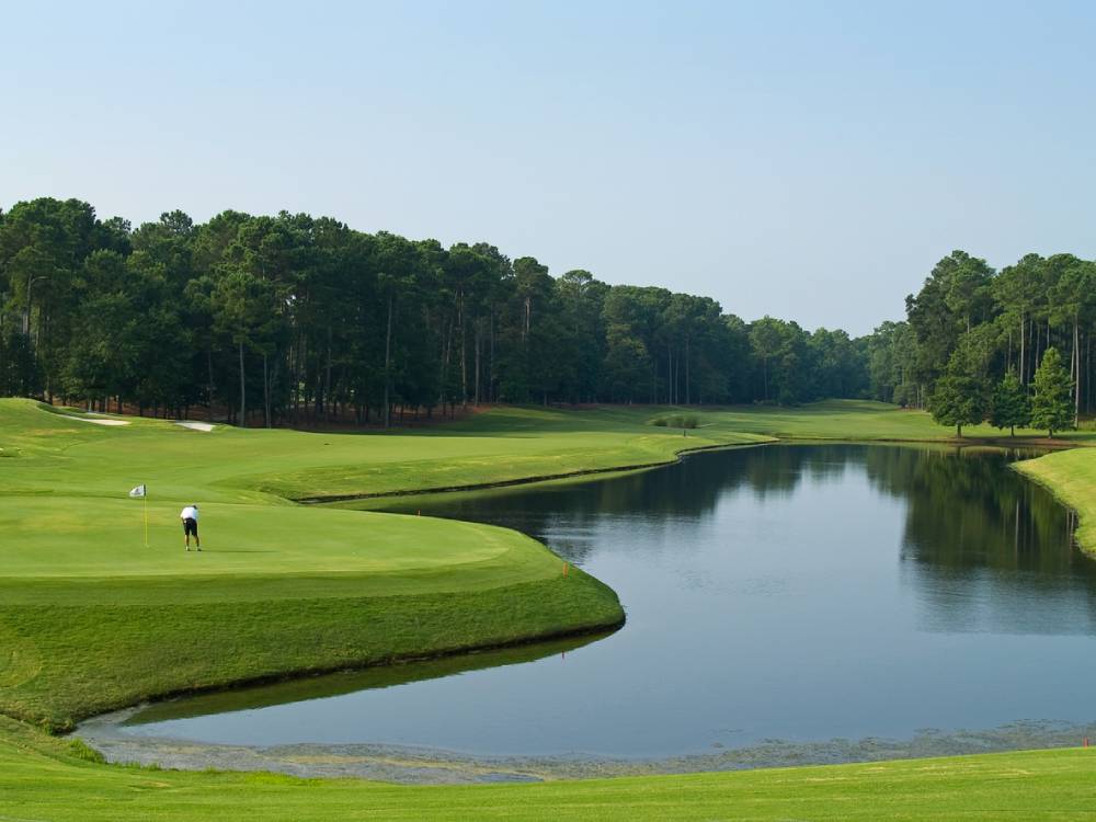 A lone golfer on this beautiful Myrtle Beach, South Carolina golf course