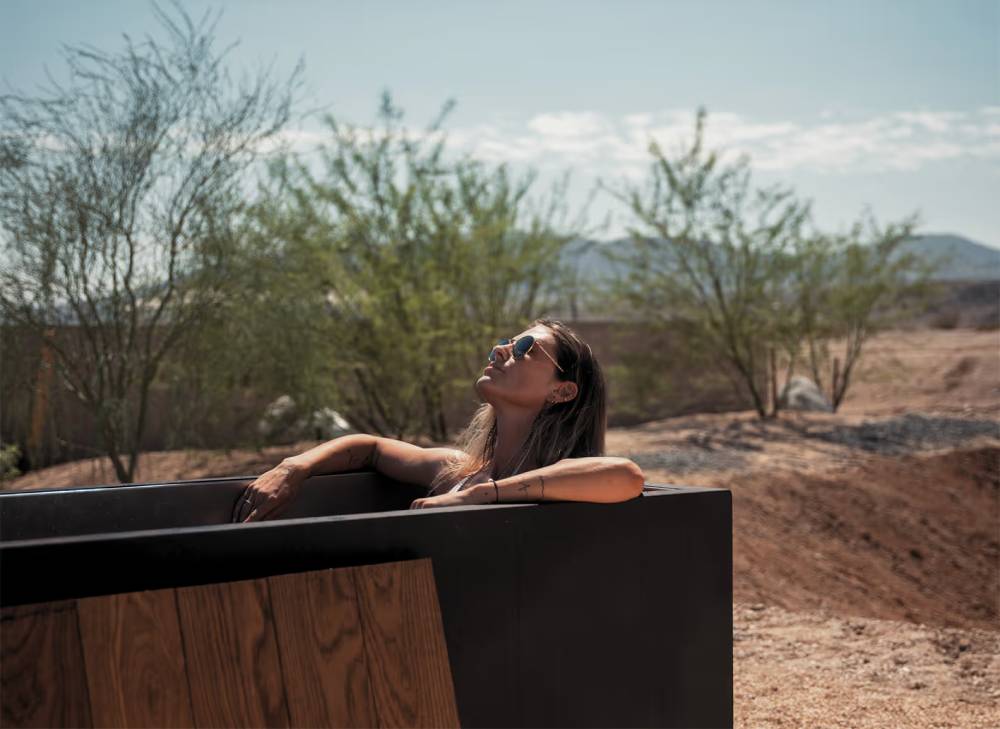 Cold plunge at RESET Joshua Tree