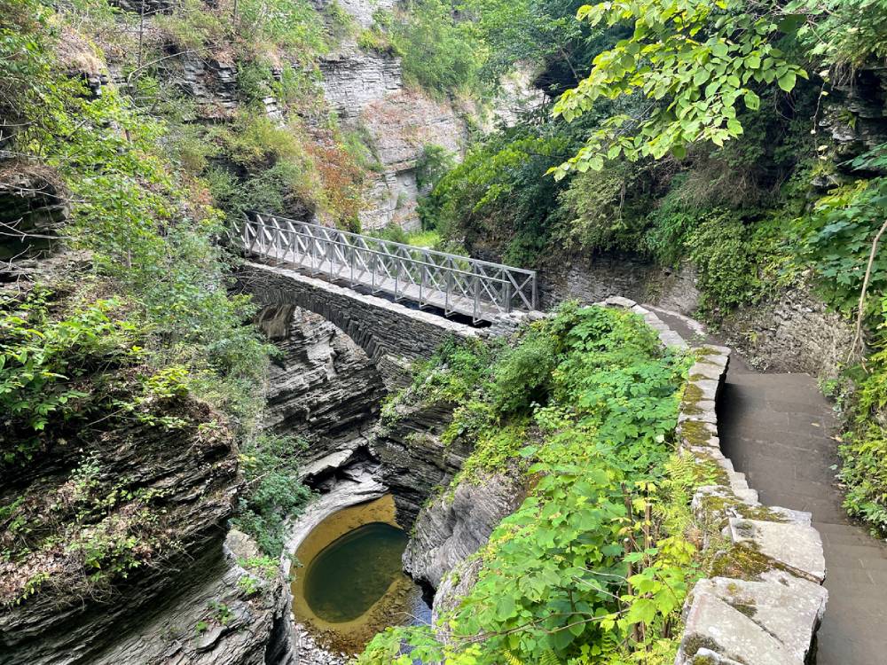 Elevated bridge at Watkins Glen State Park