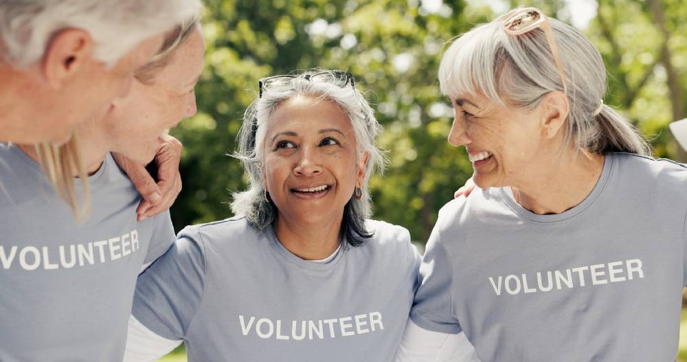Group of seniors volunteering their time