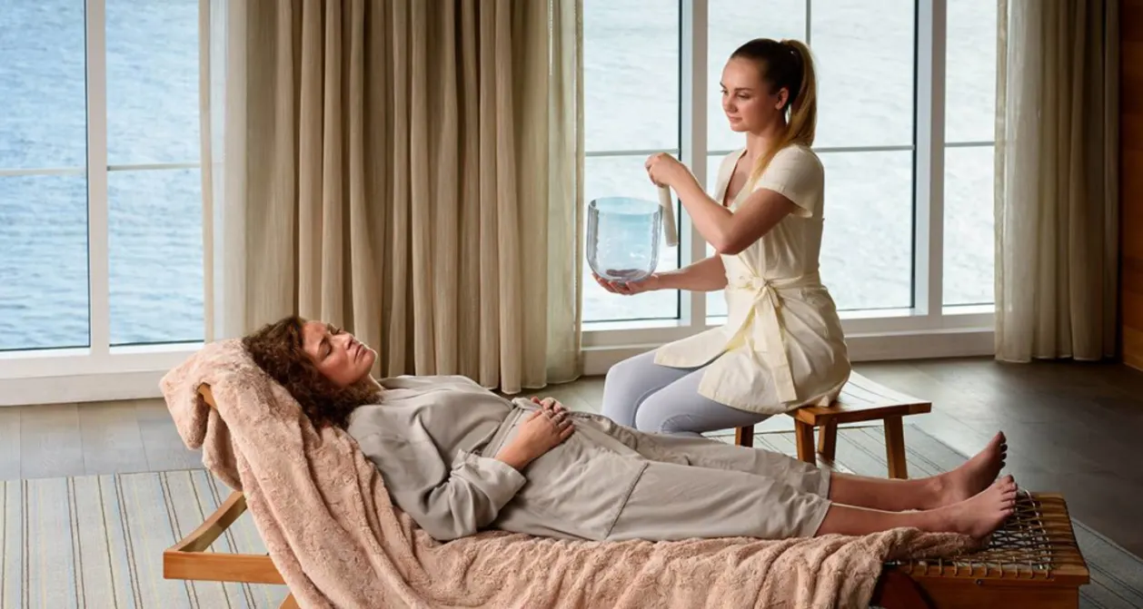 Sound healing treatment at Cliff House Maine
