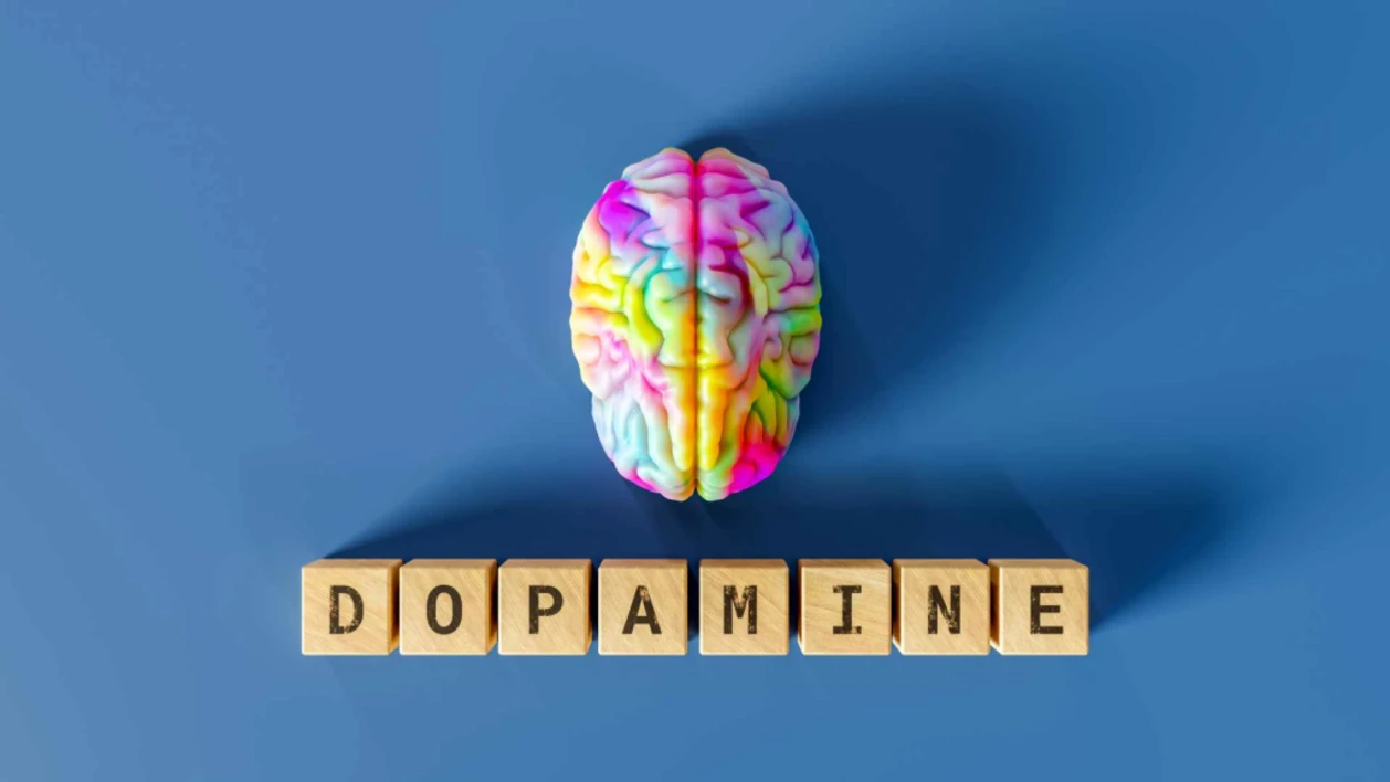 background depicting concept of brain addicted to dopamine